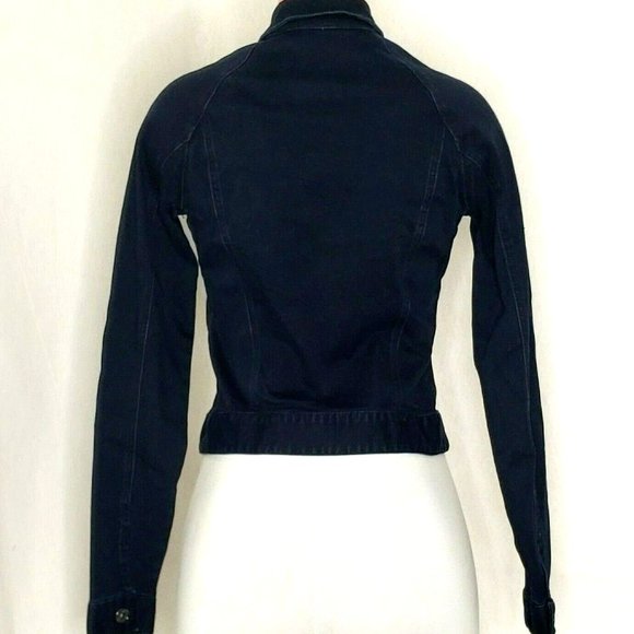 Isaac Mizrahi Jeans Santa Fe Denim Look Jacket Indigo Blue Stretch - Picture 4 of 7